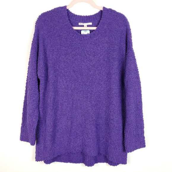 Seven7 Sweaters - Seven 7 Womens Popcorn Chenille Sweater Size L Purple Long Sleeve Crew Neck New